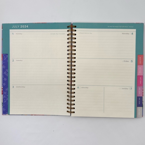 2024-2025 Clementine Paper inc. 12 Months Planner Hard Cover (Blue/Mushrooms) - Picture 9 of 13